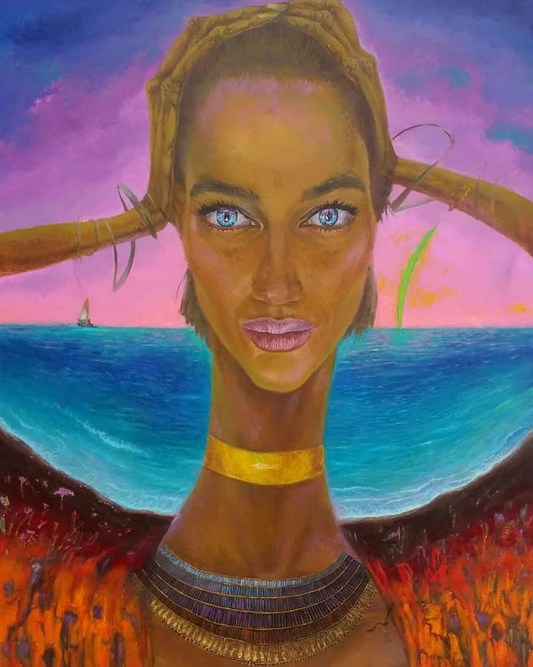 Girl Wrapped in the Beach