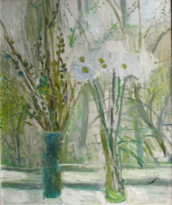 Painting "Daffodils and Willows" by Elena Yablonskaya, 2007