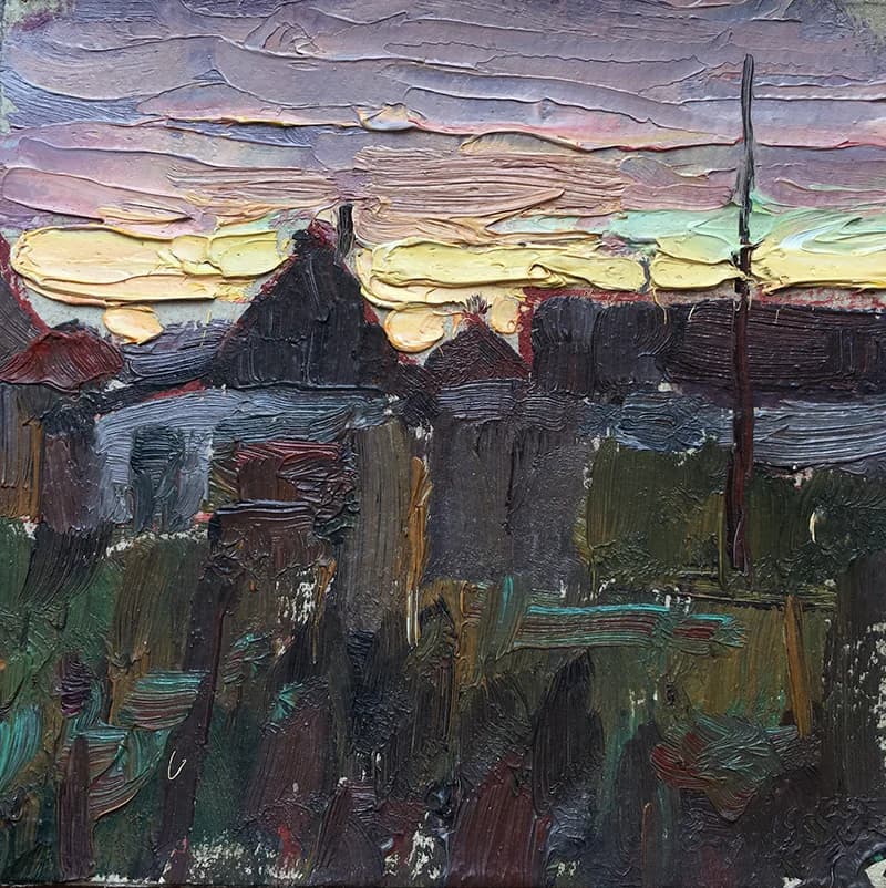 Painting "Sunset" by Evgeny Tkachenko, 1958