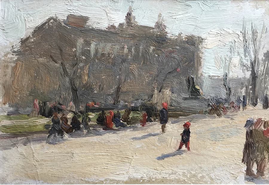 Painting "The First Sun" by Evgeny Tkachenko, 1952