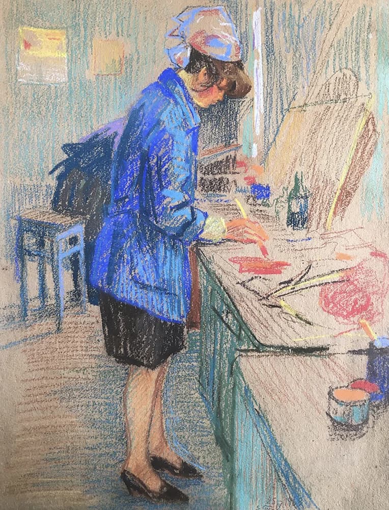 Painting "The Artist" by Evgeny Tkachenko, 1968