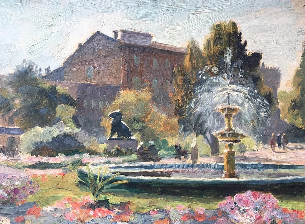 Painting "Fountain" by Evgeny Tkachenko, 1951