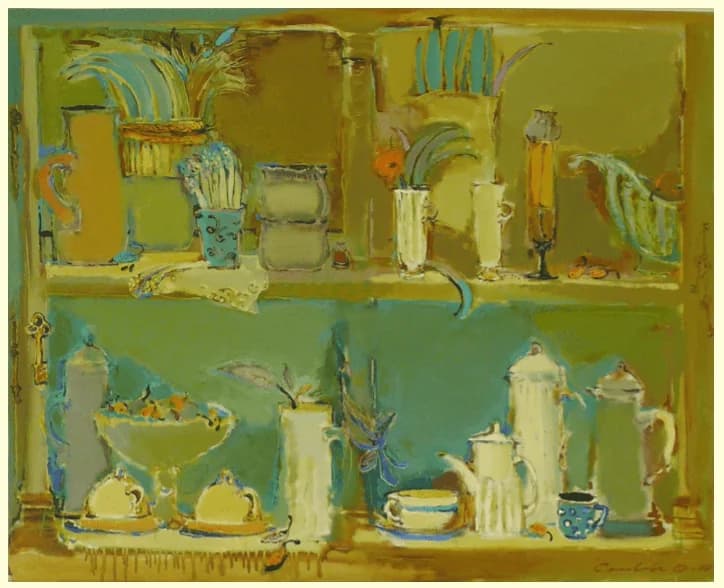 Two-Tier Shelf with Tableware