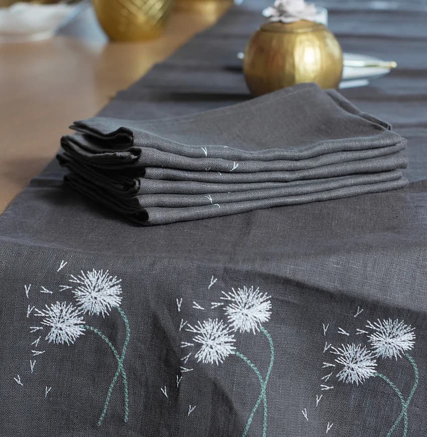 Napkins, Dark Grey. Set of 6. 45/45