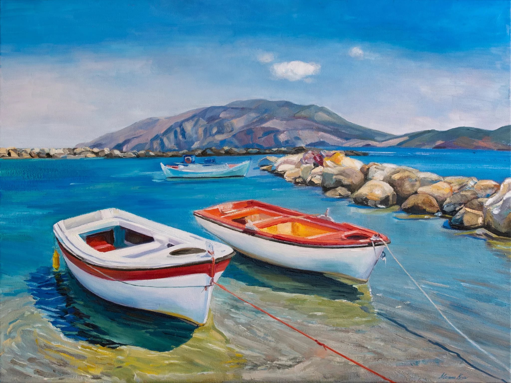 Fishing Boats in the Harbour of Skyros, Greece
