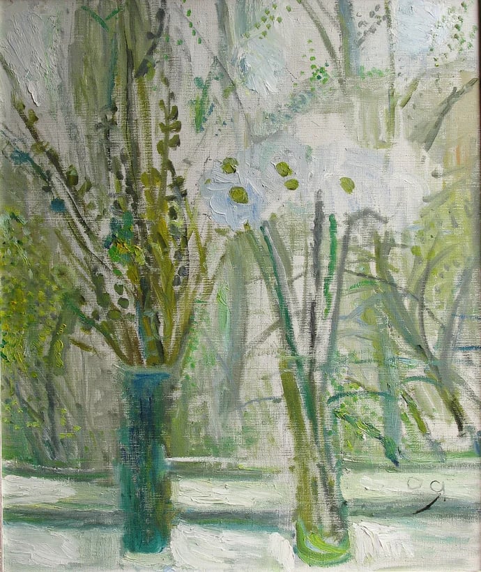 Painting "Daffodils and Willows" by Elena Yablonskaya, 2007