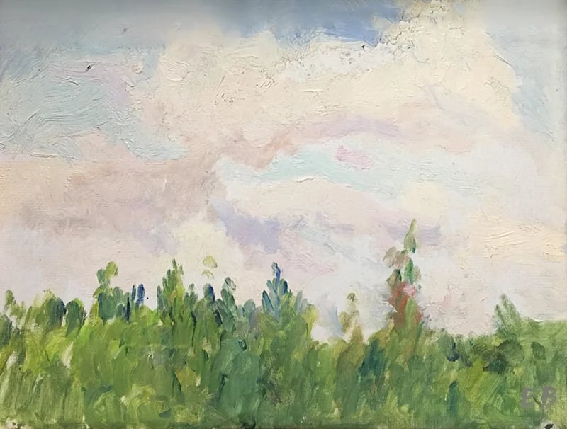 Painting "Spring" by Evgeny Volobuev, 1953