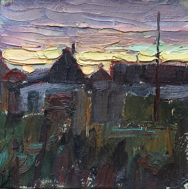 Painting "Sunset" by Evgeny Tkachenko, 1958