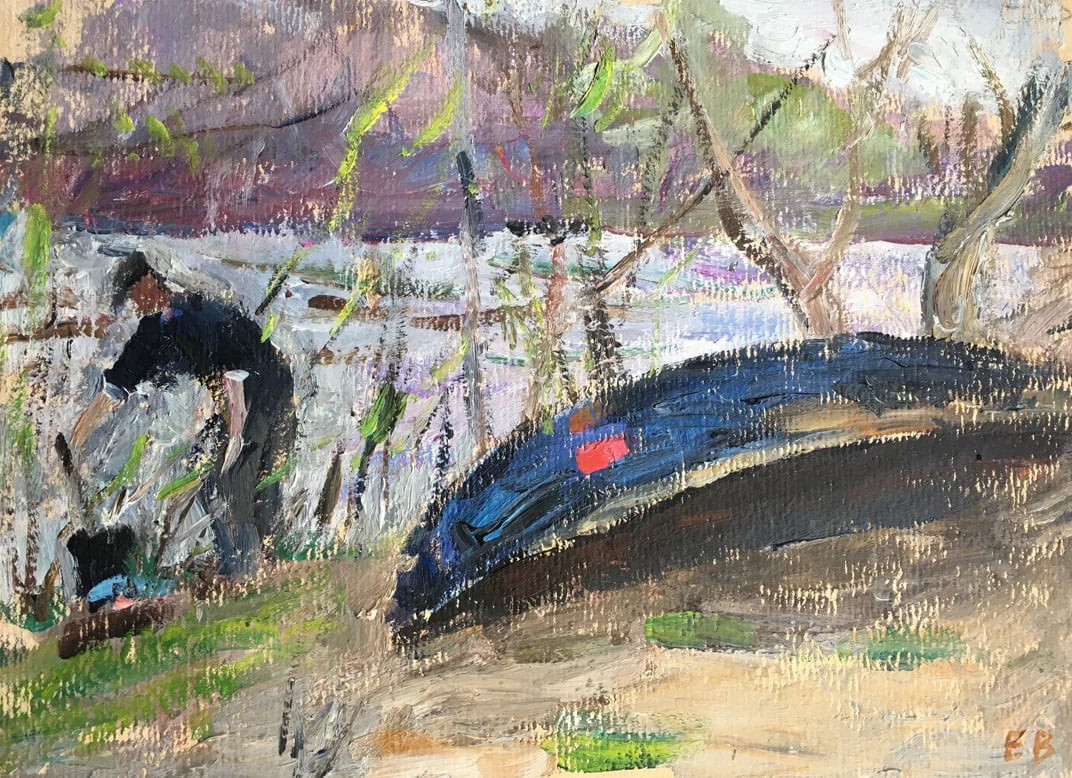 "Preparing for Spring" by Evgeny Volobuev, 1970s.
