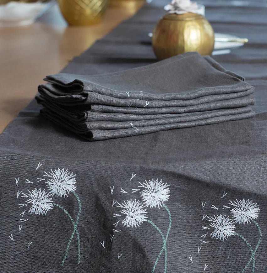 Napkins, Dark Grey. Set of 6. 45/45