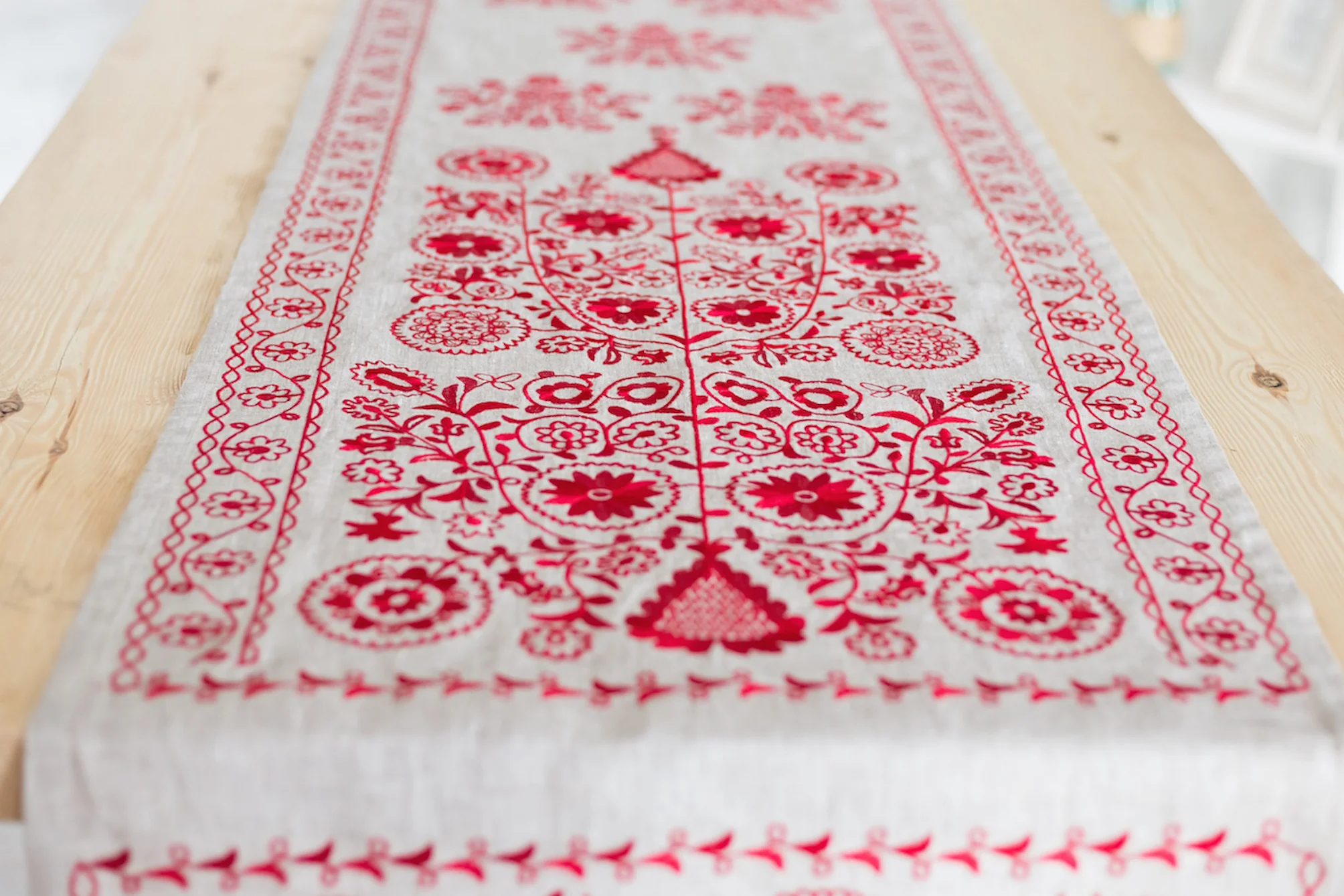 Antique Embroidered Towel R001