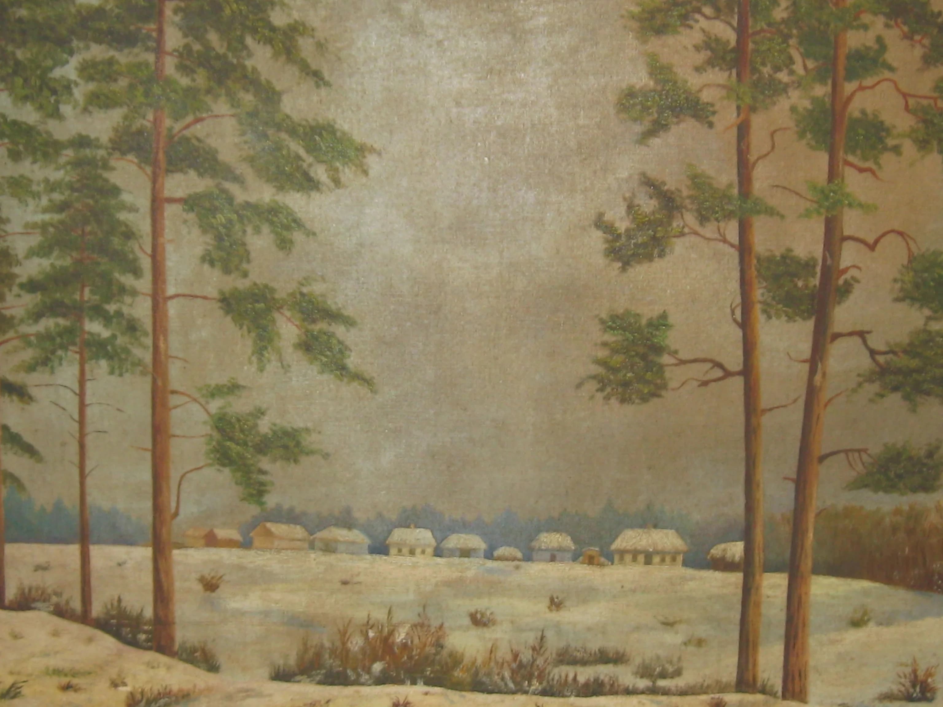 Winter. Ship Pines . Ship pines 1975 — Oil on canvas · Yevhen Rai