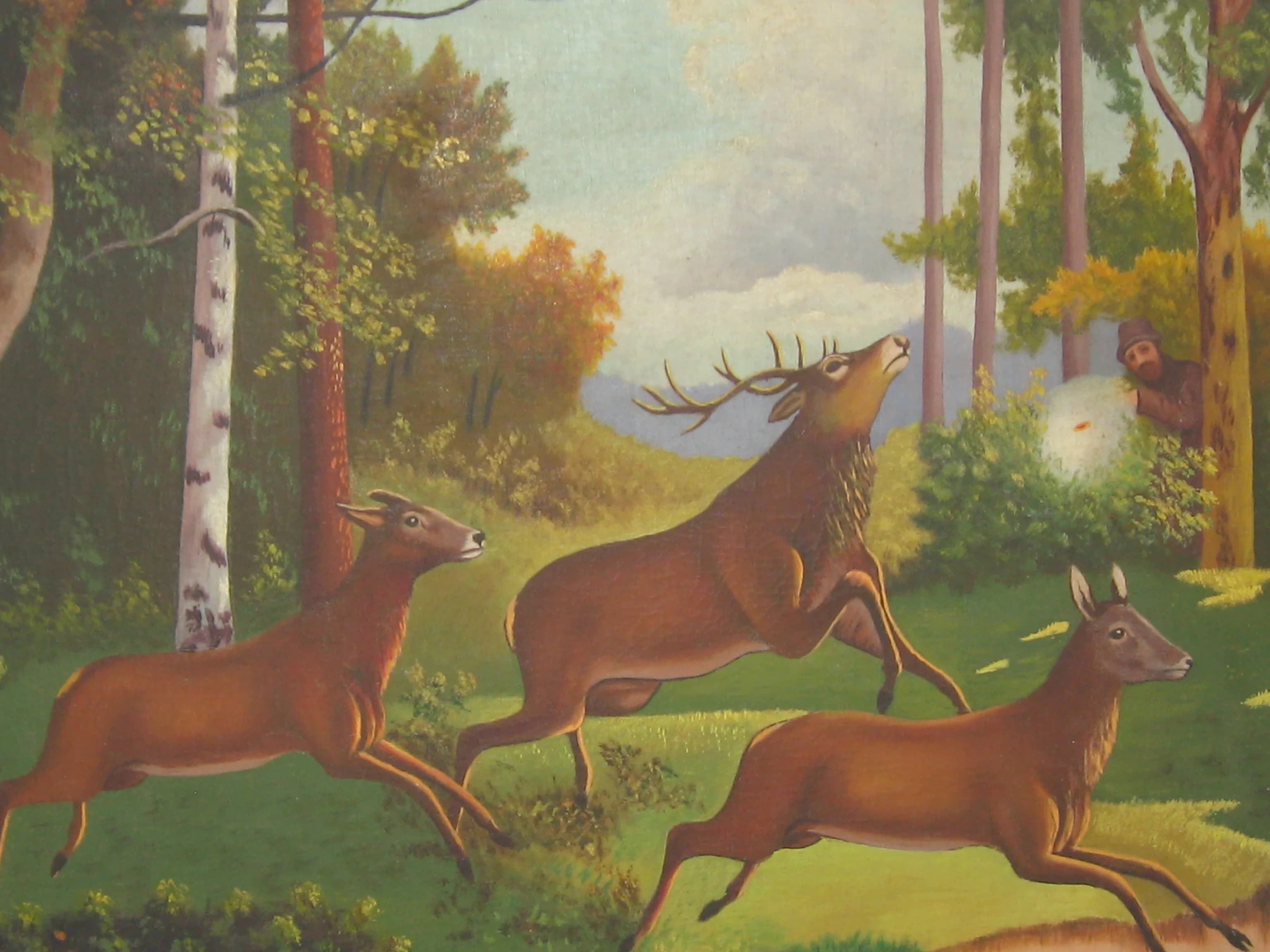 3 deer . 3 deer 1968 — Oil on canvas · Yevhen Rai