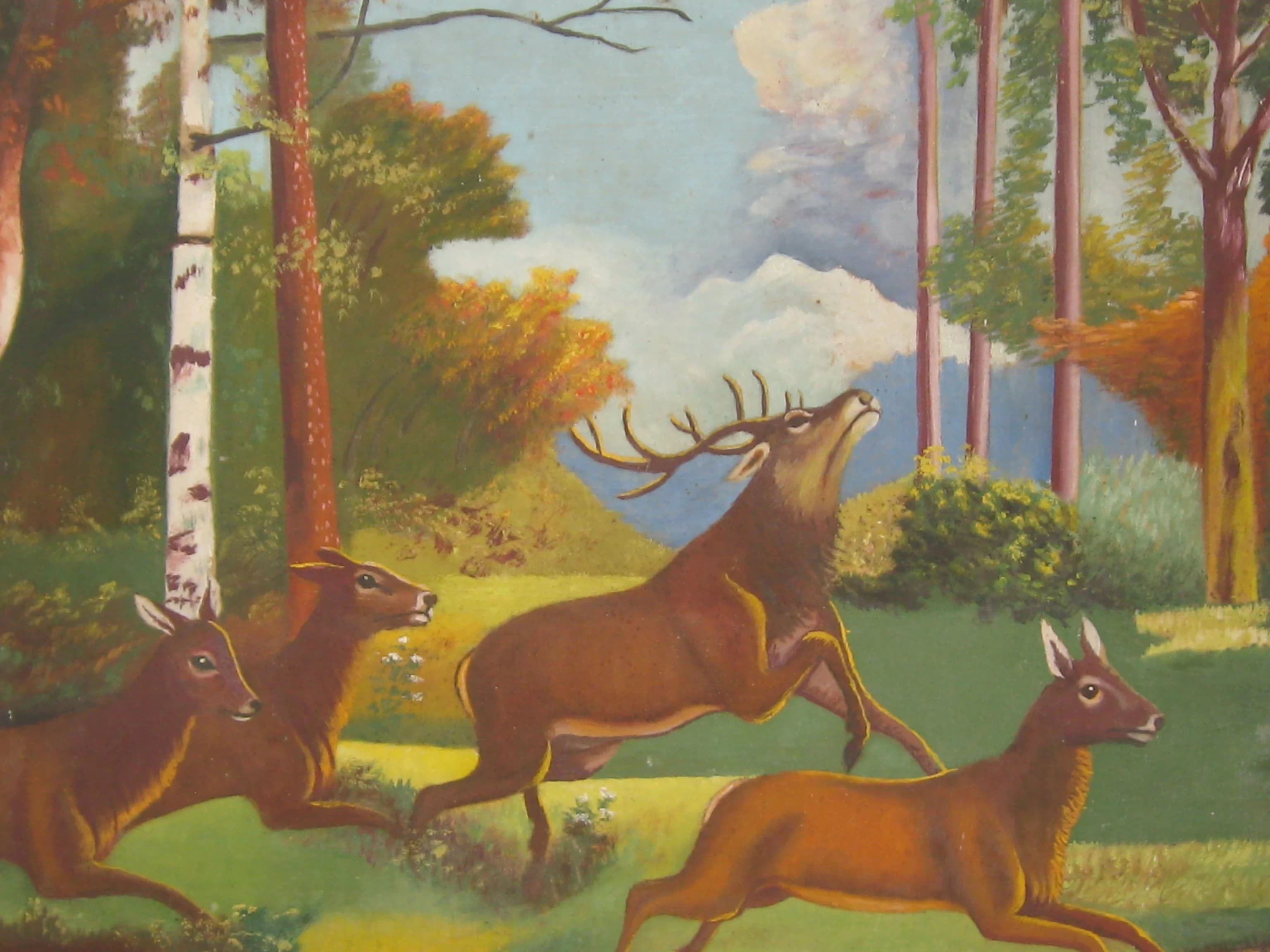 4 deer . 4 deer 1974 — Oil on canvas · Yevhen Rai