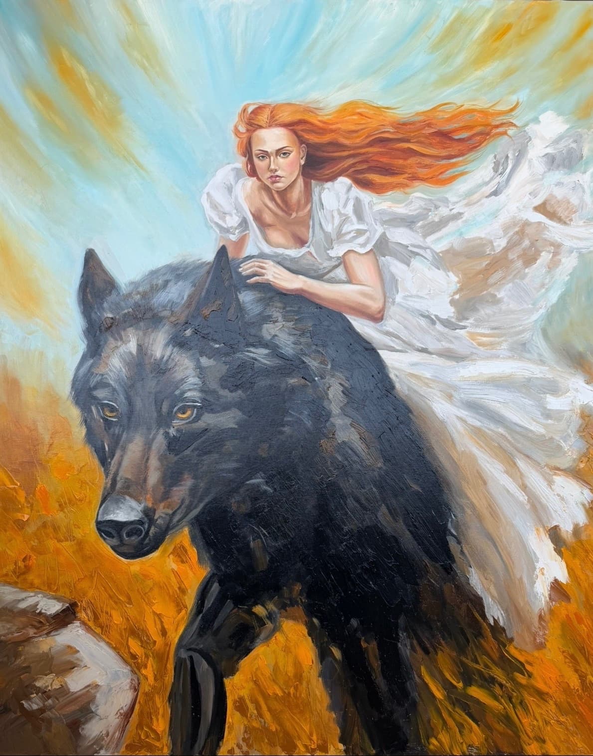 Dealing with the Wolf — Oil on canvas · Kasianenko Maryna