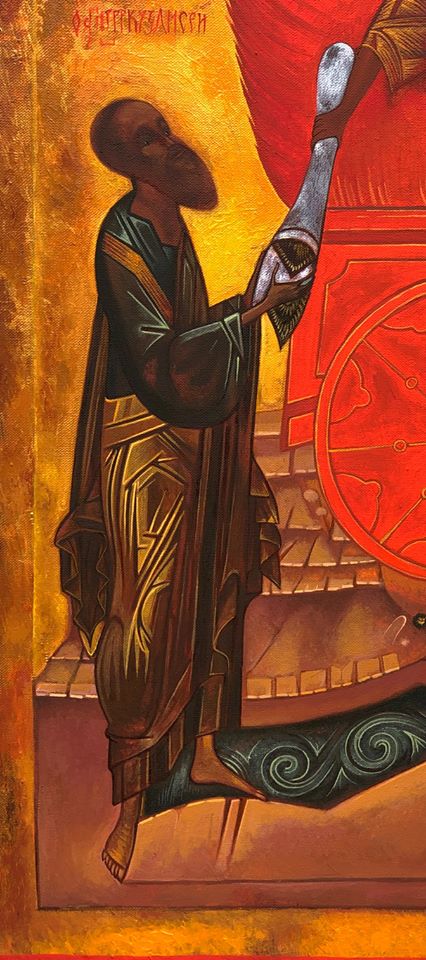 Copy of the 14th century Icon "Fiery Ascent of Elijah the Prophet"