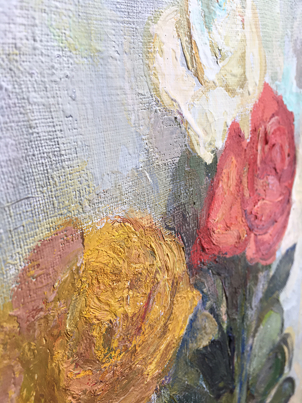 Painting "Roses" by Elena Yablonskaya, 70s.