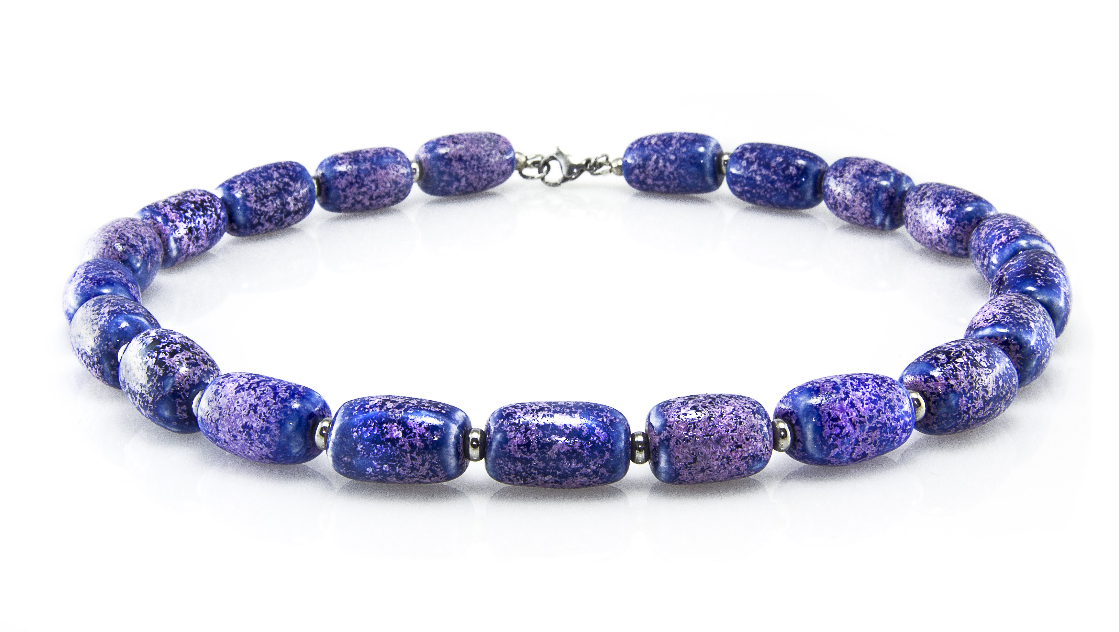 Handmade ceramic necklace "Blooming Lilac"