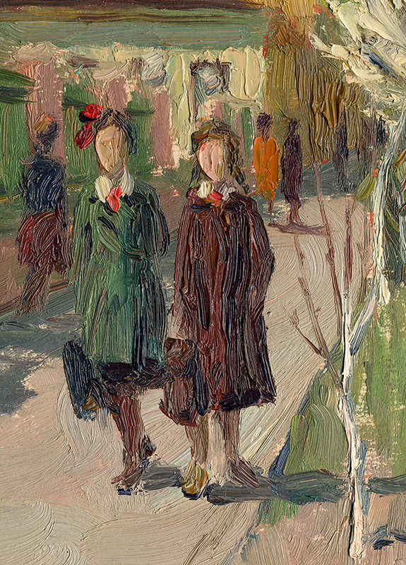 Painting "Girlfriends" by Evgeny Tkachenko, 1959