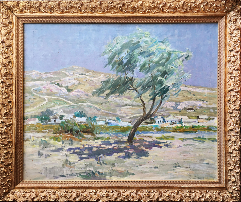 Painting "Landscape" by Zinaida Zatsepina, 70s.