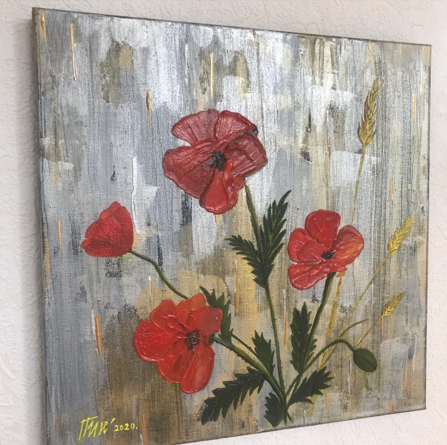 Poppies in silver