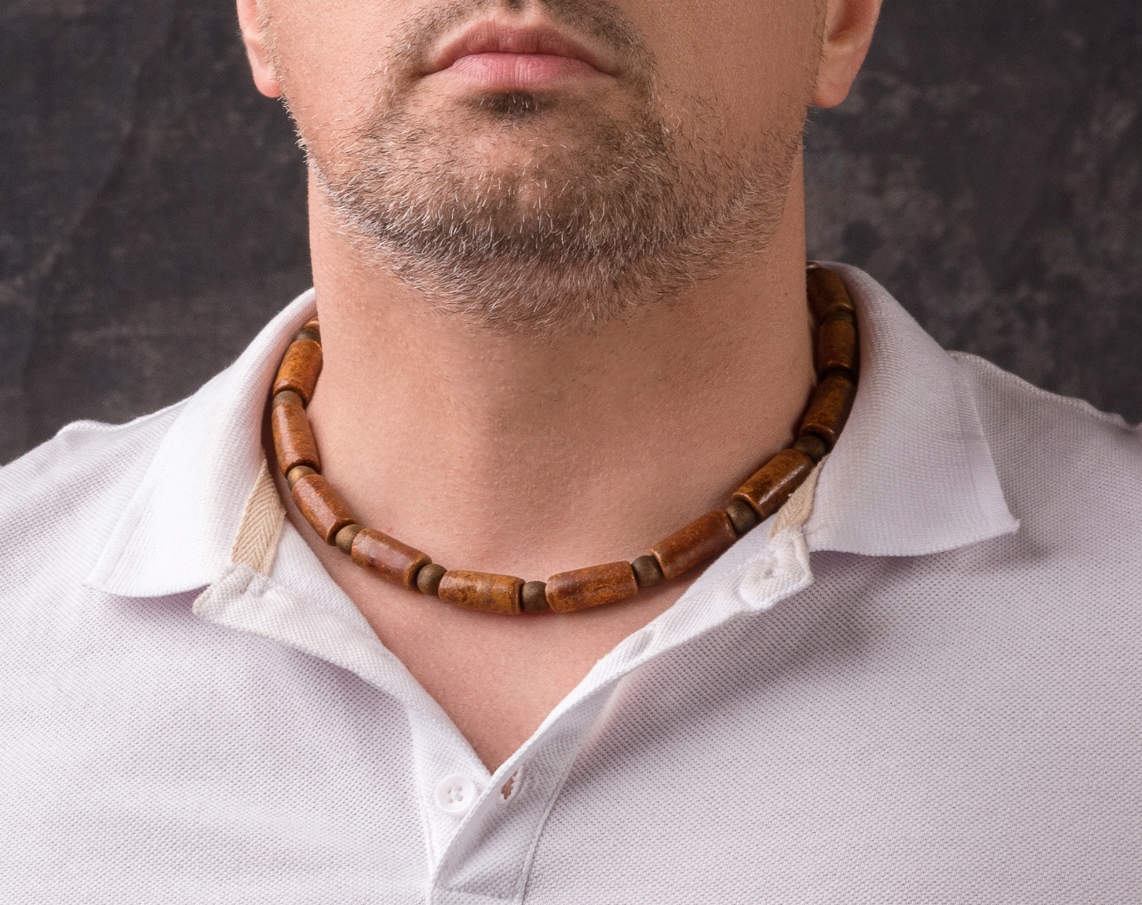 Men's ceramic necklace "Harris Hawk"