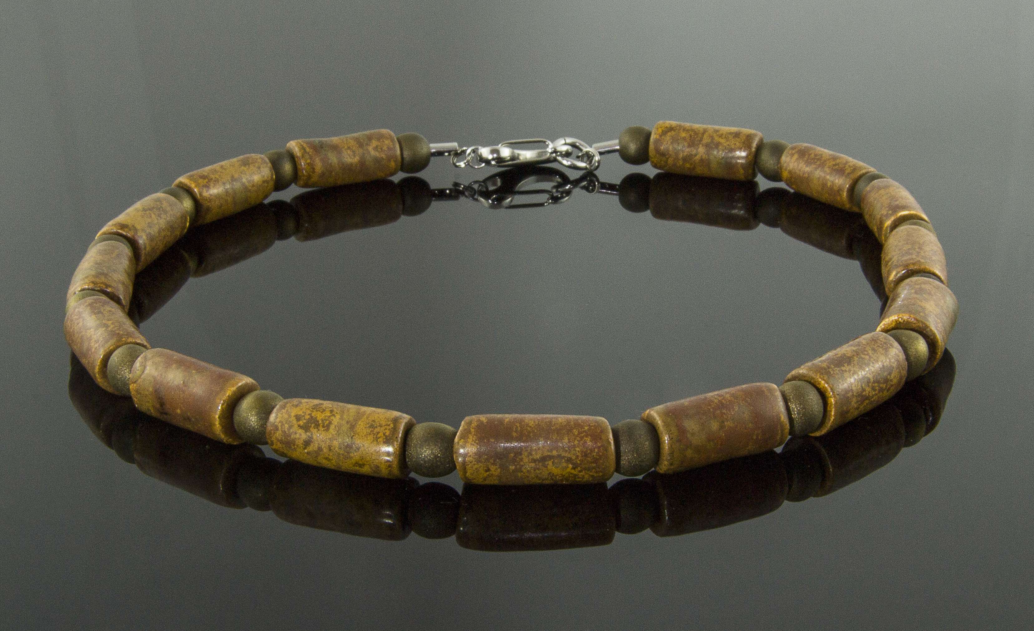 Men's ceramic necklace "Harris Hawk"