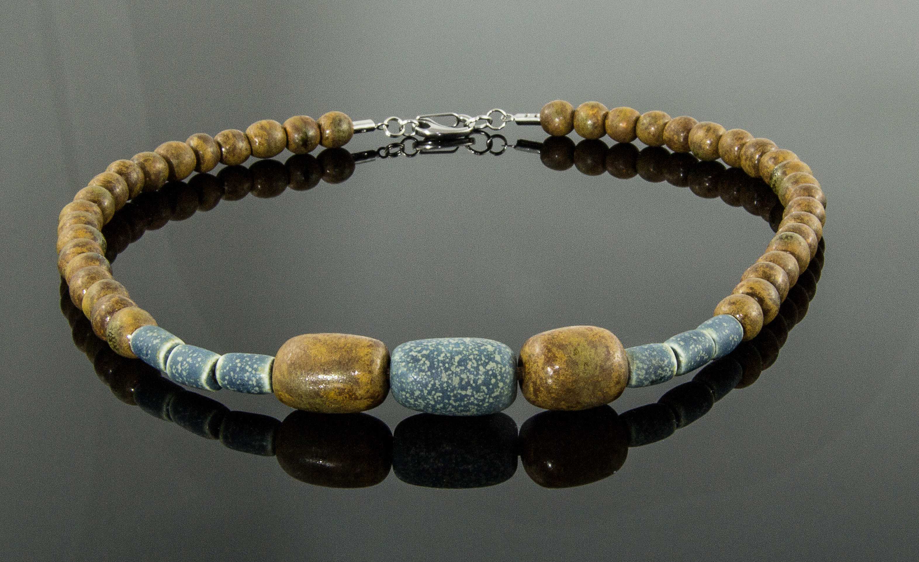 Men's ceramic necklace "Wolf Rage"