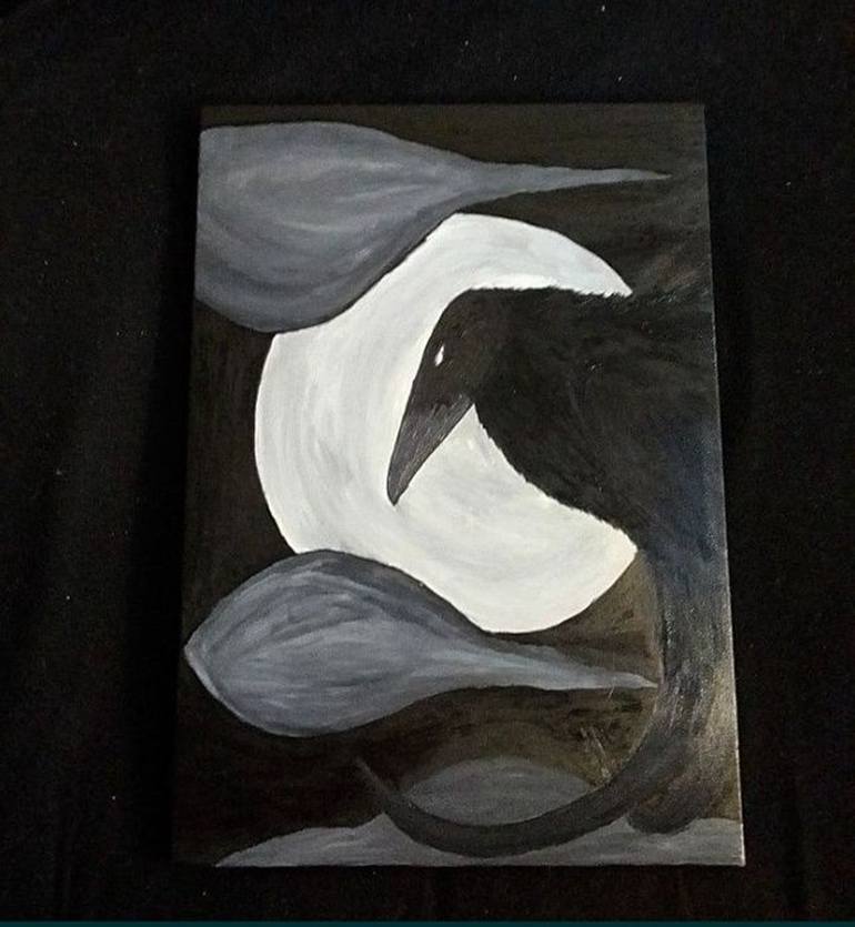 Raven oil painting