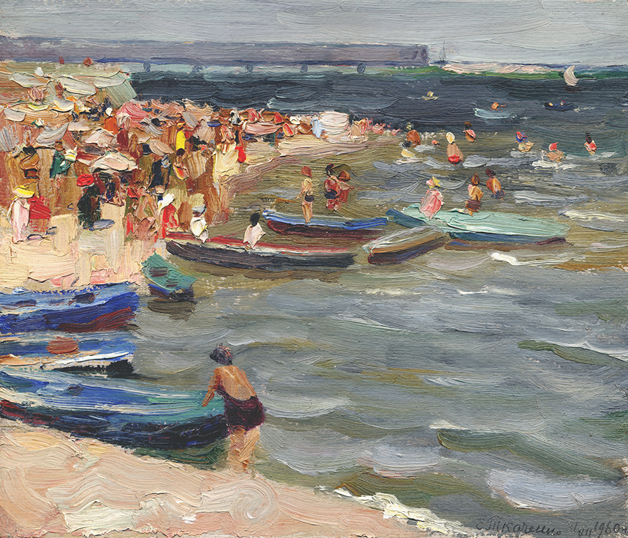 Painting "Beach" by Evgeny Tkachenko, 1960