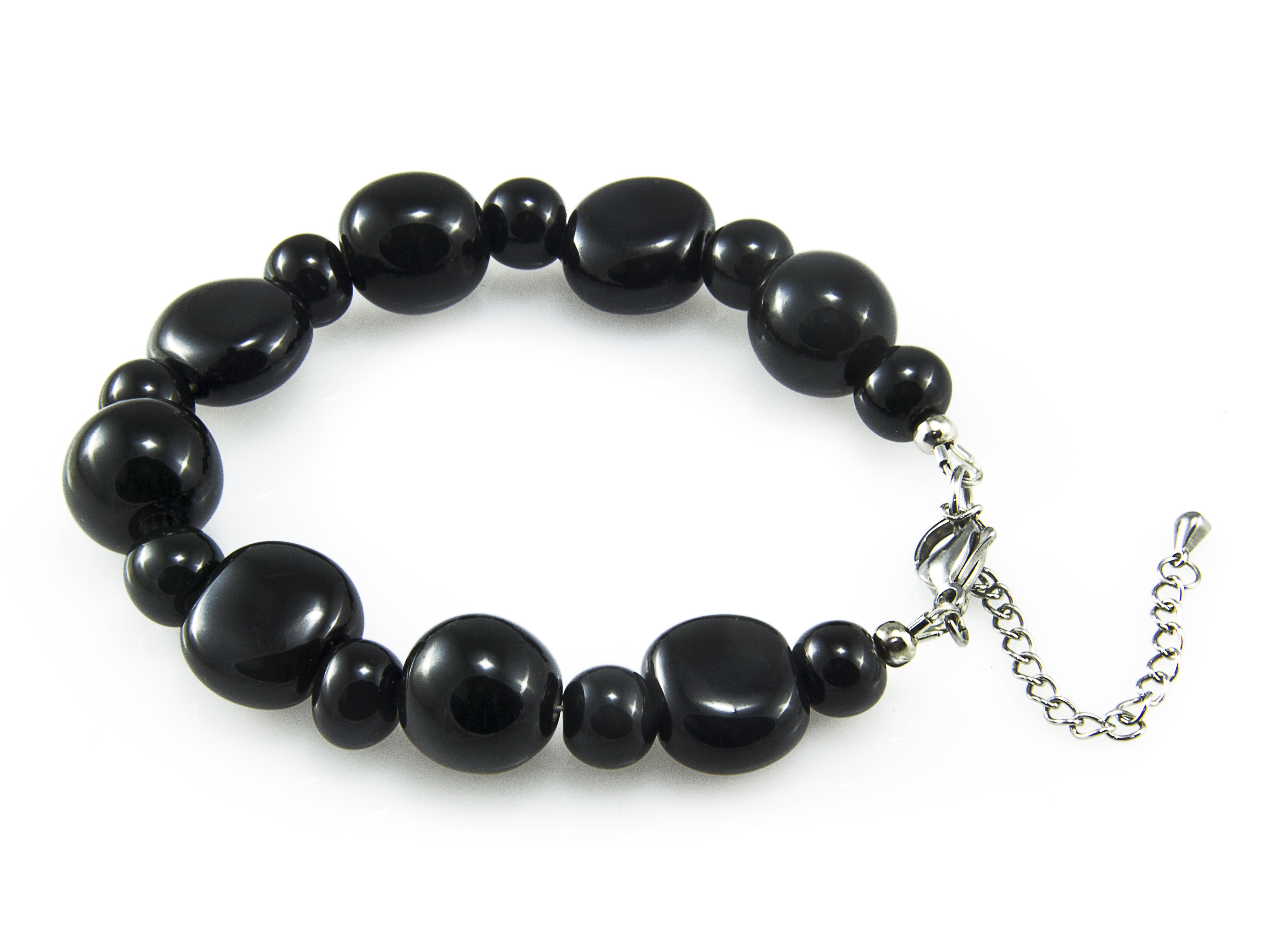 Handmade black ceramic bracelet "Alice"