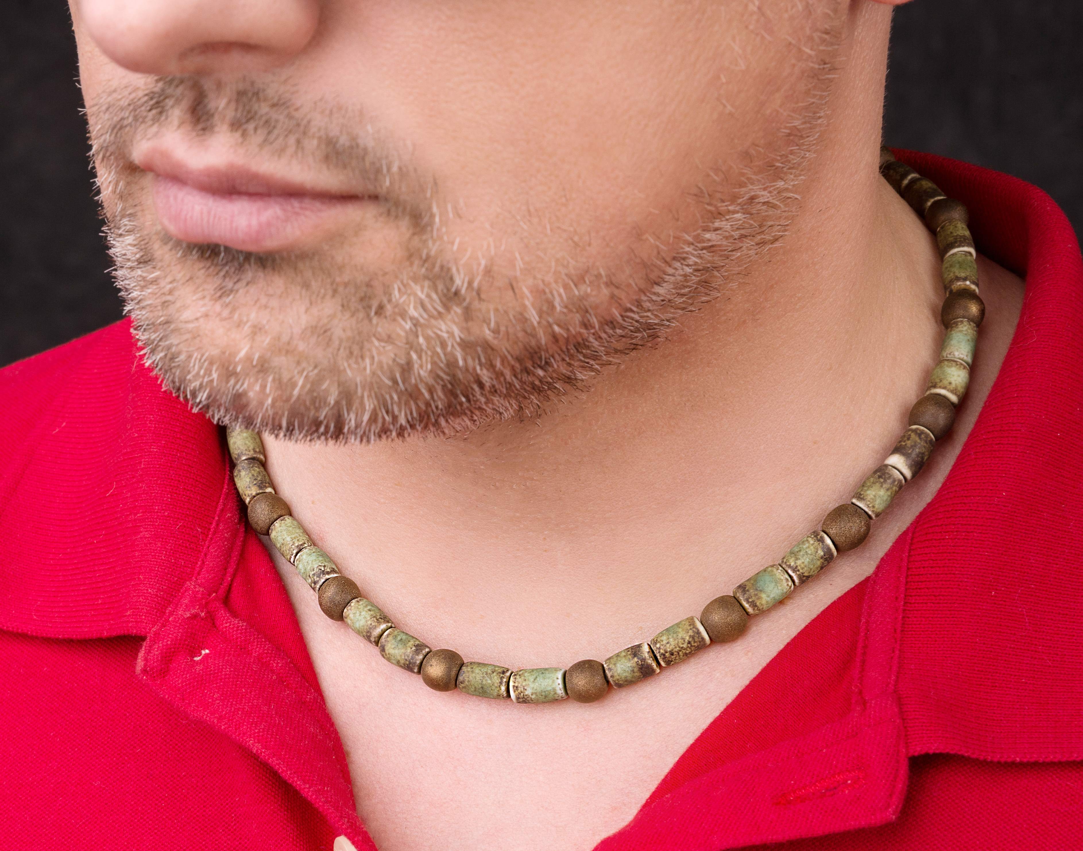 Men's handmade ceramic necklace "Predator"