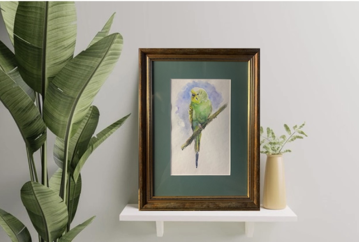 Watercolor budgie