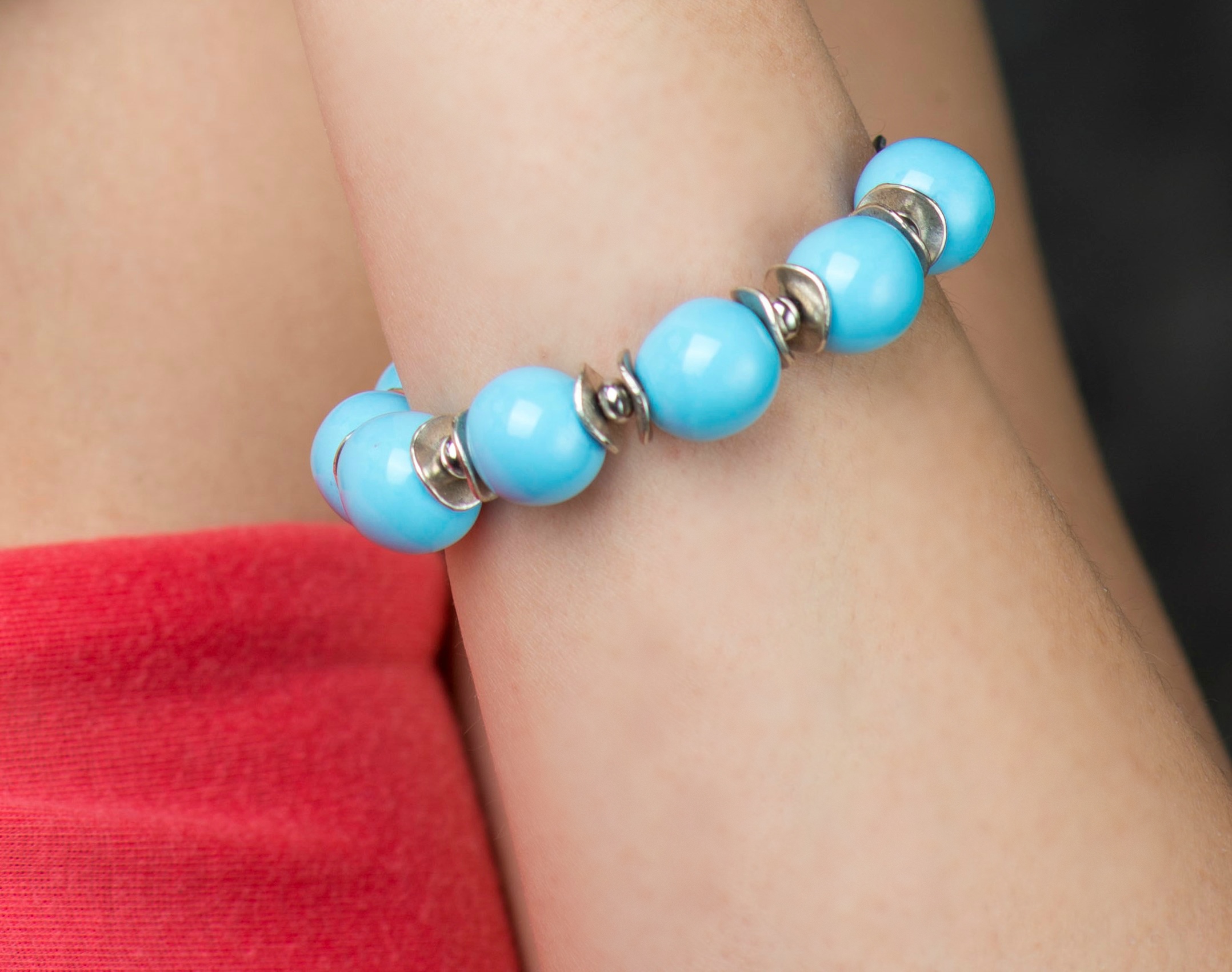 Handmade blue ceramic bracelet "Blue Eyes"