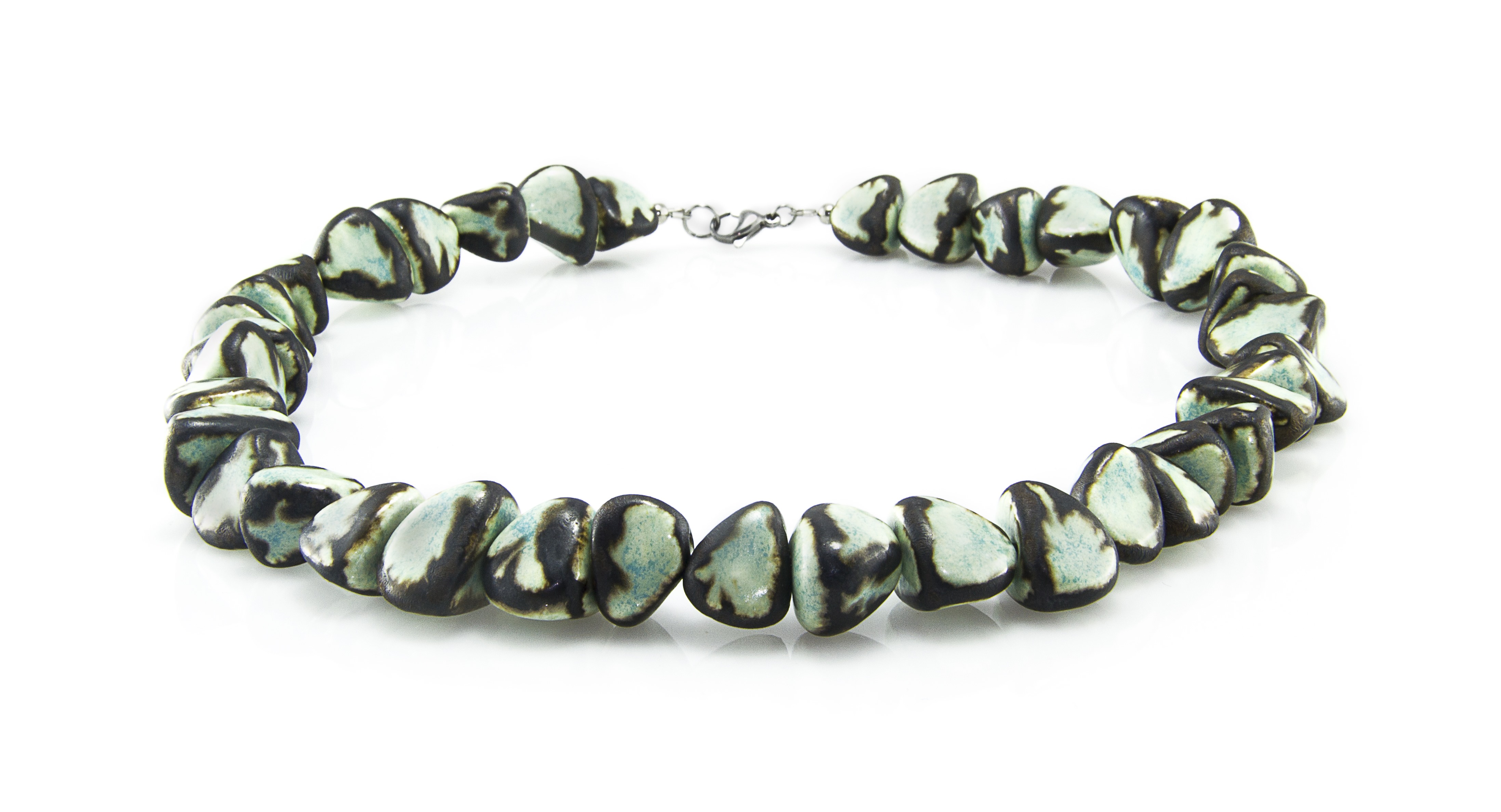 Handmade ceramic necklace "Snow Volcano"