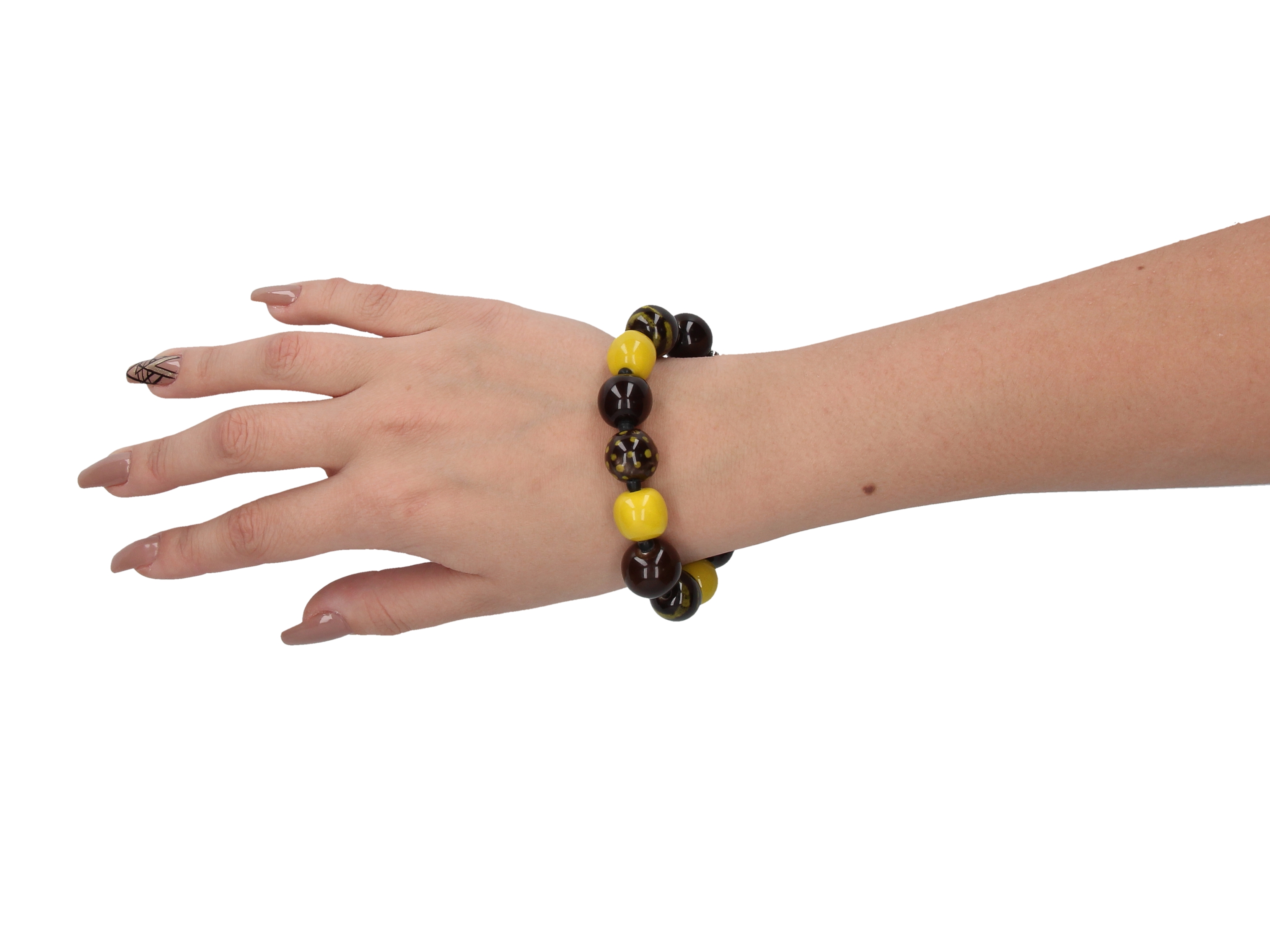 Brown and yellow handmade Africa bracelet