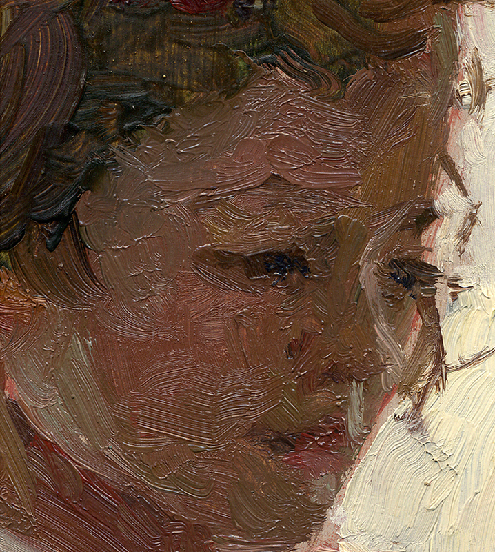 Painting "Portrait of a Girl" by Evgeny Tkachenko, 1958