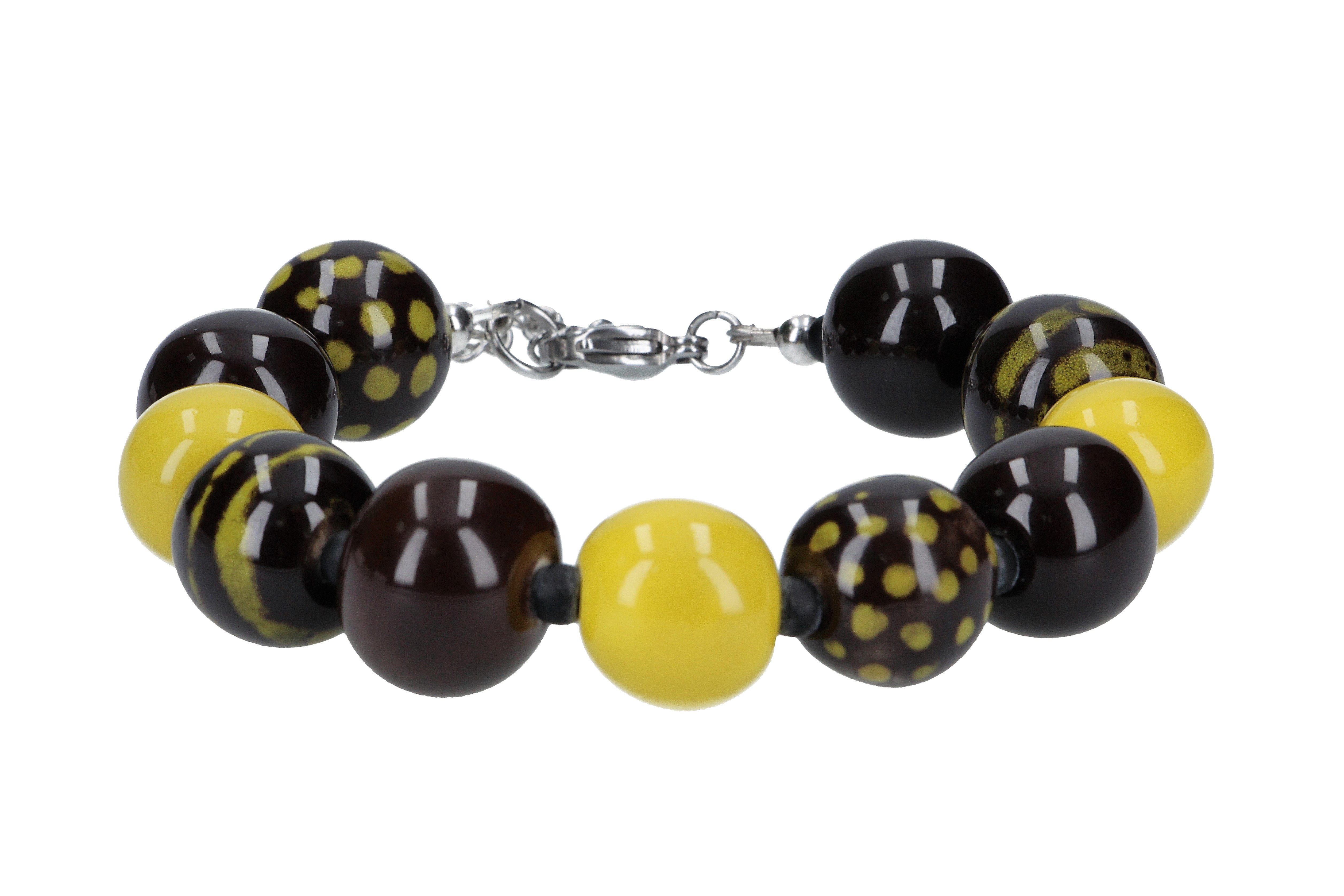 Brown and yellow handmade Africa bracelet