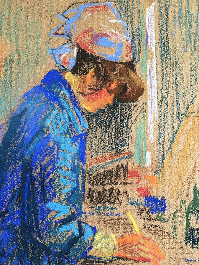 Painting "The Artist" by Evgeny Tkachenko, 1968