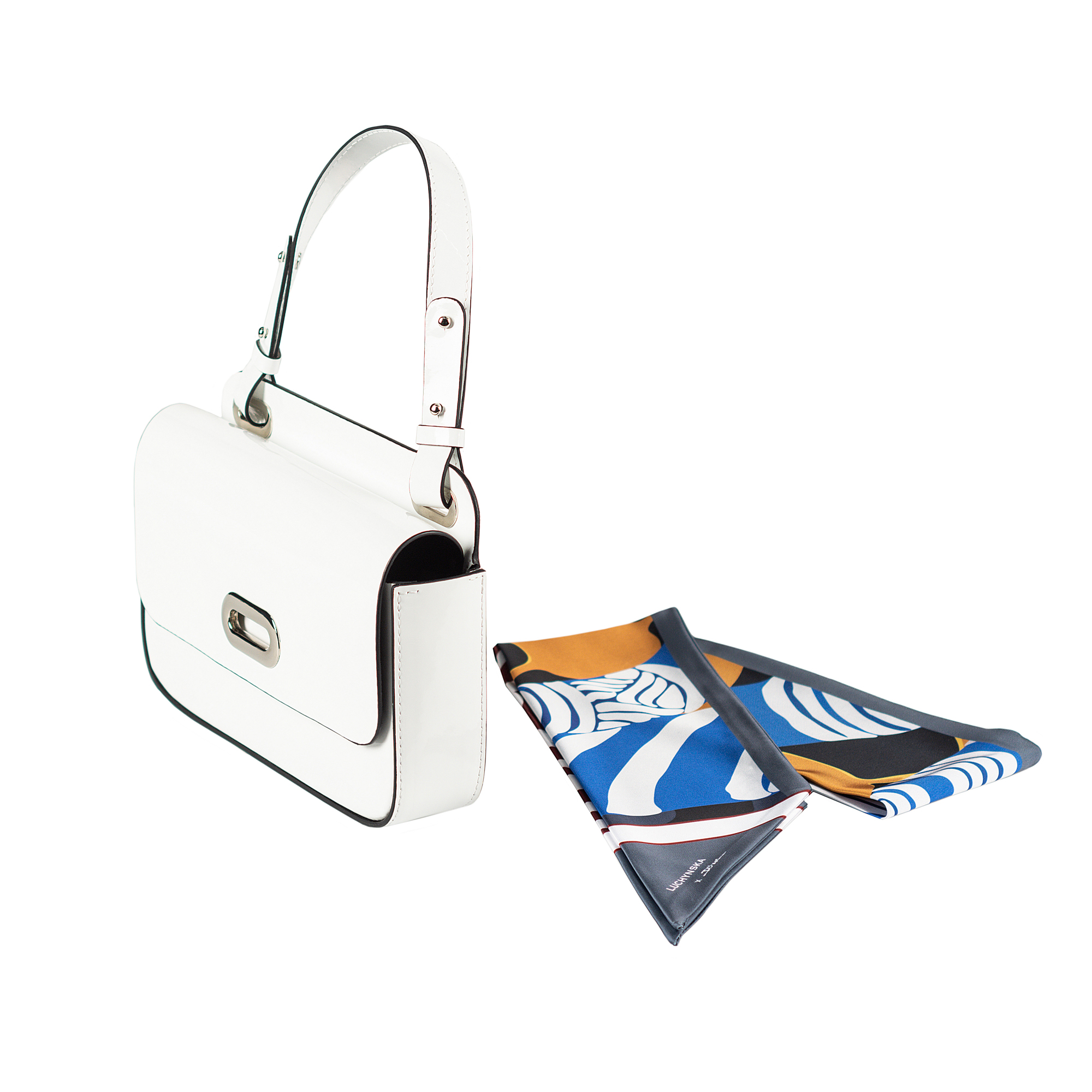 Patent leather bag PARTY Bag white