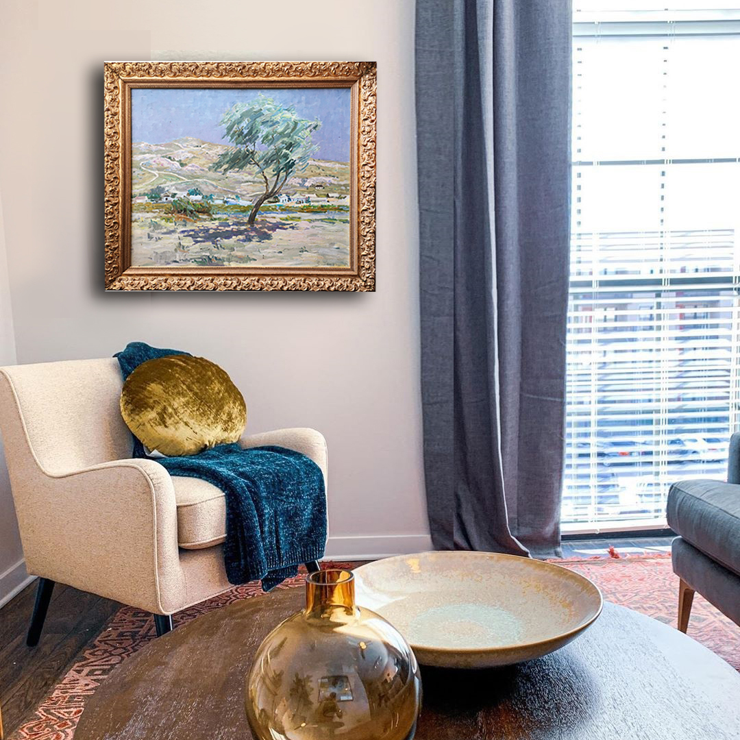 Painting "Landscape" by Zinaida Zatsepina, 70s.