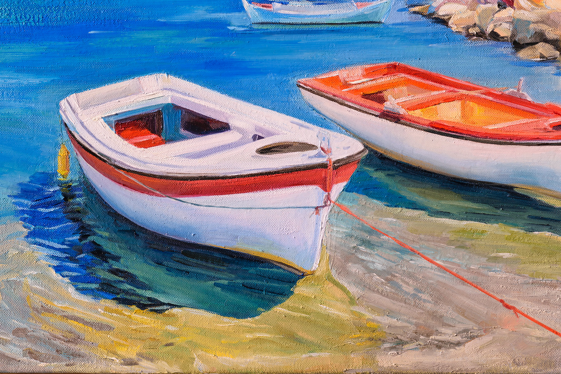 Fishing boats in the harbor of Skiros island, Greece