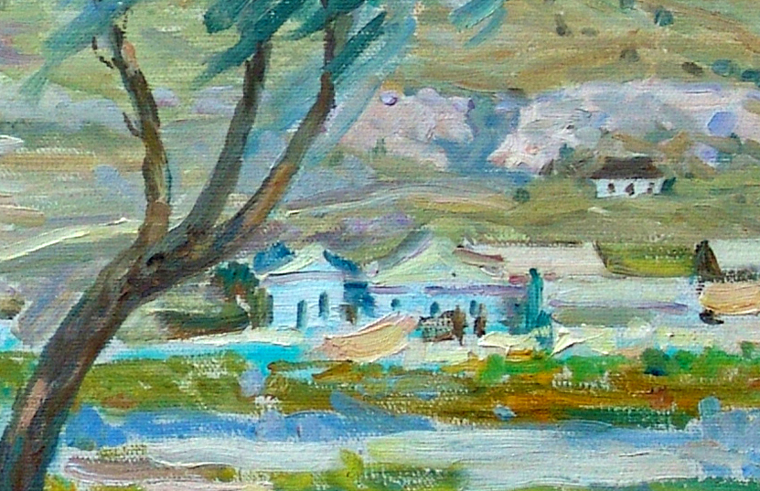 Painting "Landscape" by Zinaida Zatsepina, 70s.