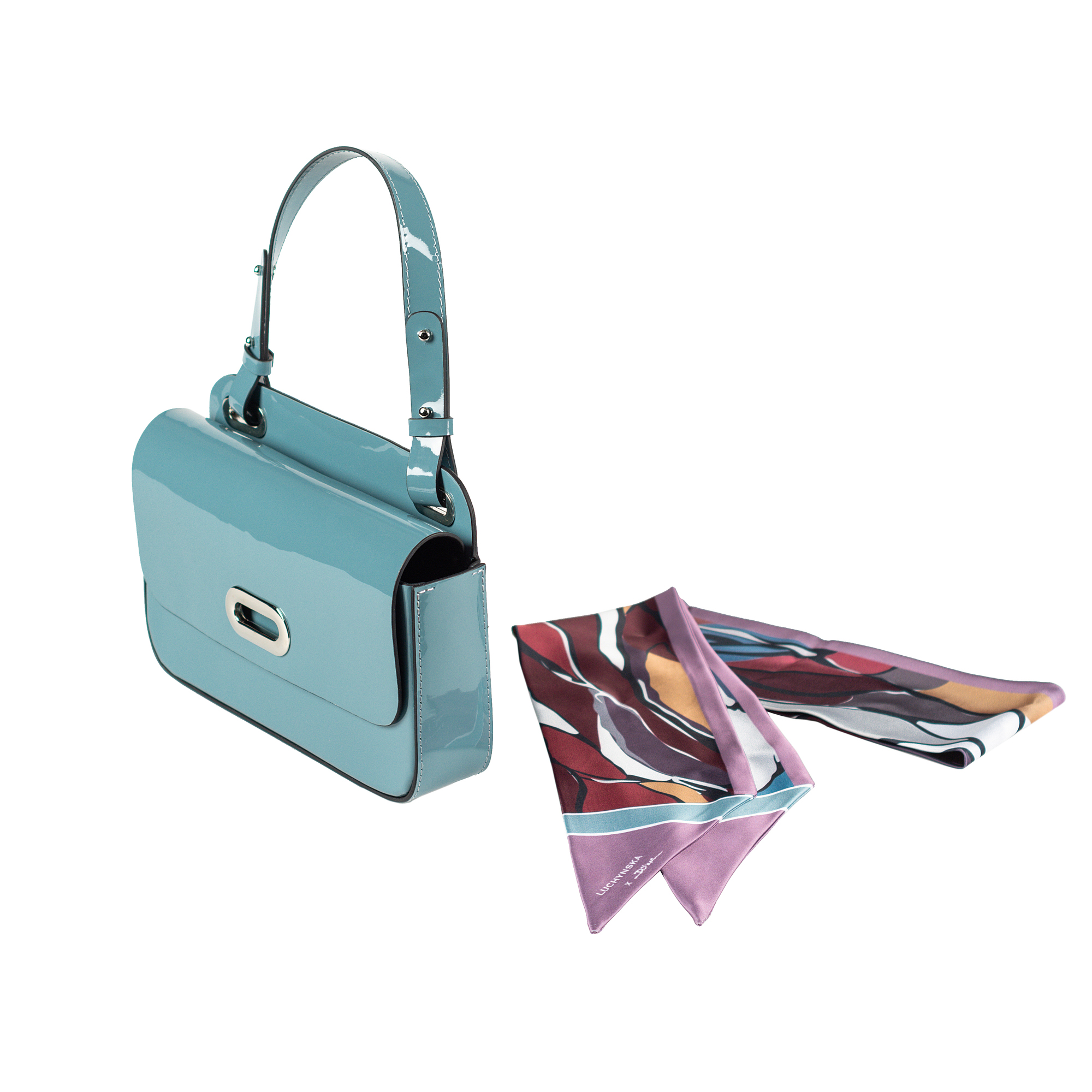 Patent leather bag PARTY Bag blue