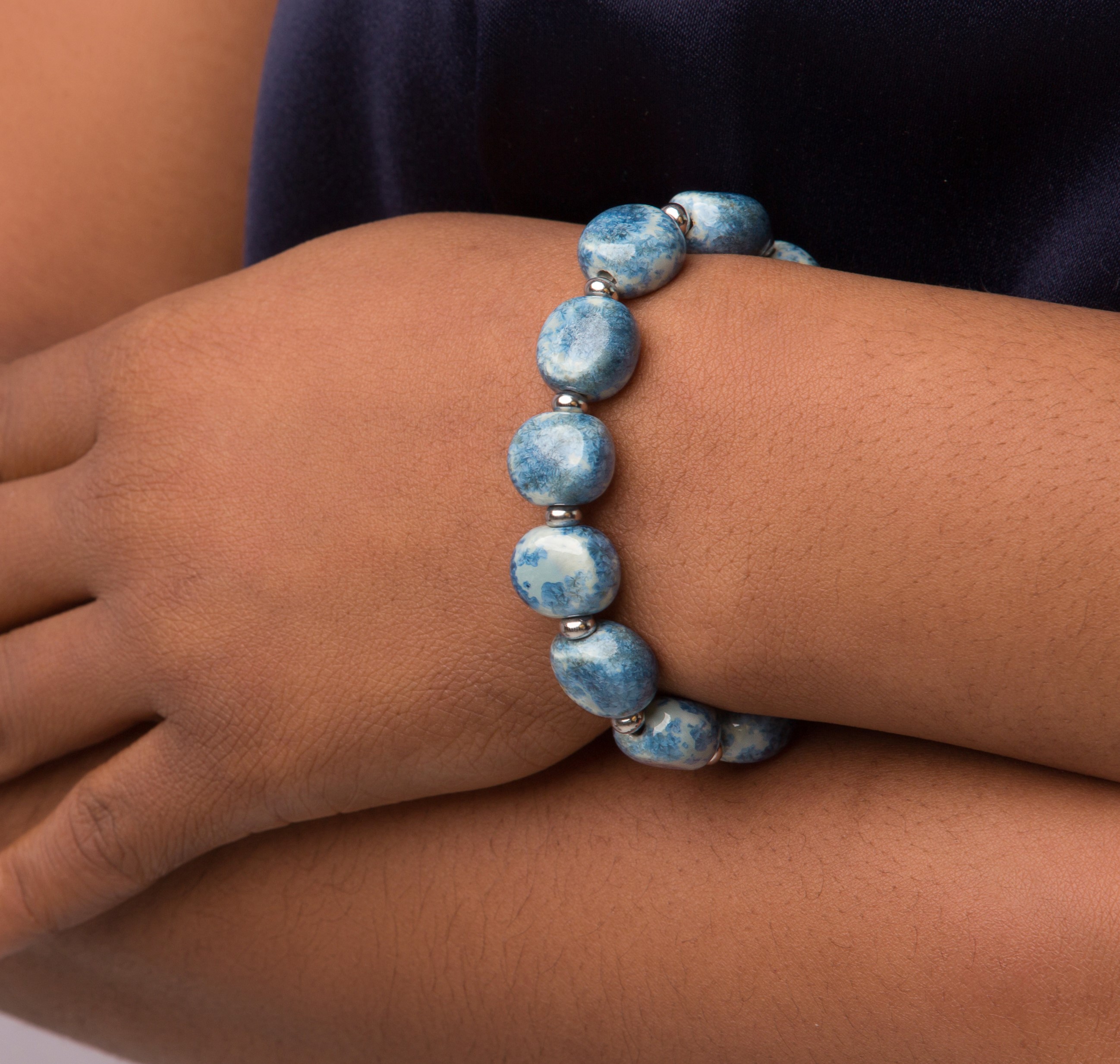 Handmade ceramic bracelet "Frosty Touch"