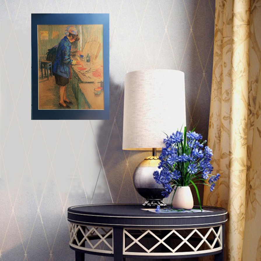 Painting "The Artist" by Evgeny Tkachenko, 1968