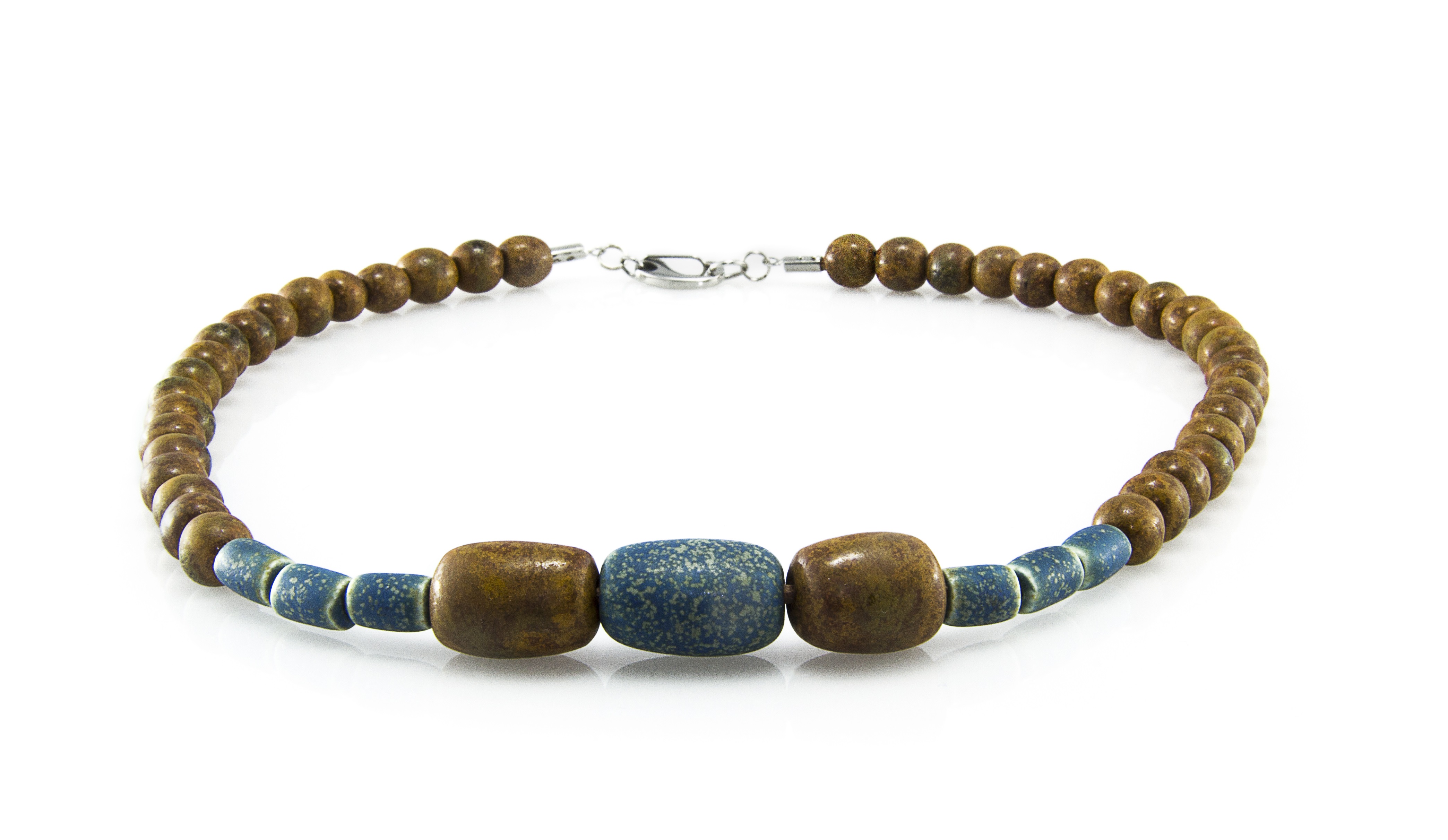 Men's ceramic necklace "Wolf Rage"