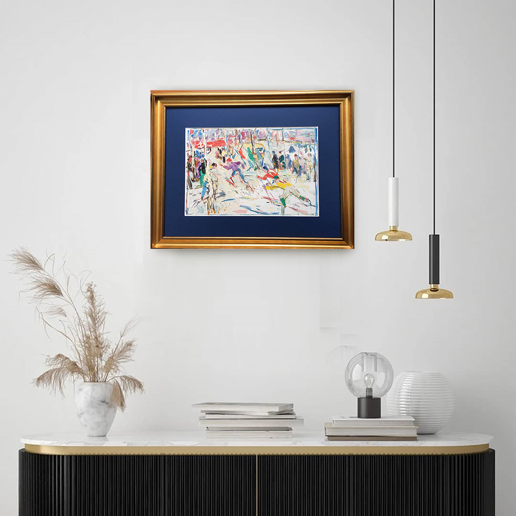 Painting "Skiers. Carpathians" by Evgeny Volobuev