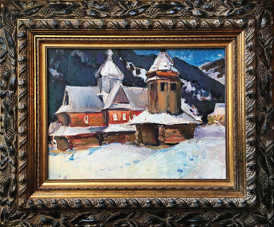 Painting "Church in Winter" by Vladimir Shirokov