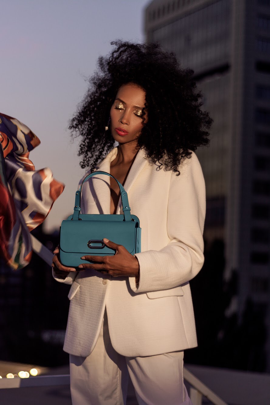 Patent leather bag PARTY Bag blue